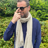 Mens Scarf 100% Wool in Beige Melange