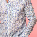 Jaipur Jive Mens' Organic Shirt in White and Blue