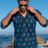 Eazy Tiger Mens' Cotton Shirt in Navy