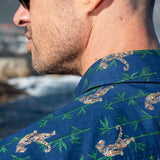 Eazy Tiger Mens' Cotton Shirt in Navy