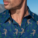 Eazy Tiger Mens' Cotton Shirt in Navy