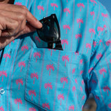 Frangipalmi Mens' Cotton Shirt in Turquoise