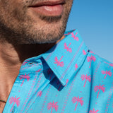 Frangipalmi Mens' Cotton Shirt in Turquoise