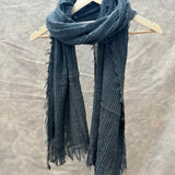 Mens Scarf 100% Wool in Grey Melange