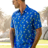 La Plage Short Sleeved Mens' Shirt in Blue