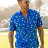 La Plage Short Sleeved Mens' Shirt in Blue