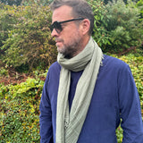 Mens Scarf 100% Wool in Olive