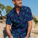 Palm Springs Mens' Short Sleeved Shirt in Blue