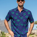 Palm Springs Mens' Short Sleeved Shirt in Blue