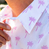 Pink Palm Mens' Cotton Shirt in Pink