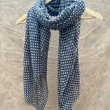 Mens Diamond Print Scarf in Wool Silk