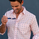 Sun Speckle Mens' Cotton Shirt  in Pink