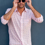 Sun Speckle Mens' Cotton Shirt  in Pink