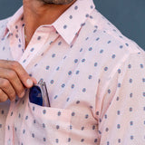 Sun Speckle Mens' Cotton Shirt  in Pink