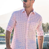 Sun Speckle Mens' Cotton Shirt  in Pink