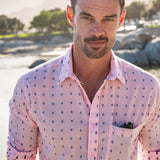 Sun Speckle Mens' Cotton Shirt  in Pink