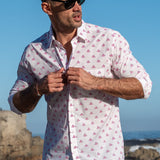 Trik On Mens' Cotton Shirt in Pink
