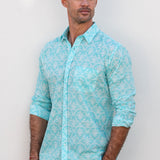 U Got The Love Mens' Cotton Shirt in Turquoise