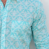 U Got The Love Mens' Cotton Shirt in Turquoise