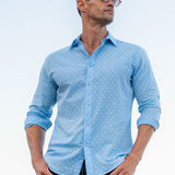 Sky Dots Mens' Cotton shirt in Blue