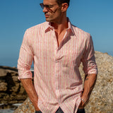 Jaipur Jive Mens' Organic Shirt in White and Coral