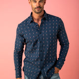 Hazy Daze Mens' cotton shirt in Navy