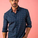 Hazy Daze Mens' cotton shirt in Navy