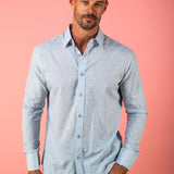 Electro Dots Mens' Cotton Shirt Blue