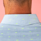 Electro Dots Mens' Cotton Shirt Blue