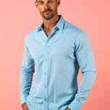 Sky Dots Mens' Cotton shirt in Blue