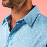 Sky Dots Mens' Cotton shirt in Blue