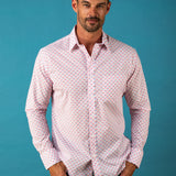 Big Fans Mens' Organic Cotton shirt in White and Pink