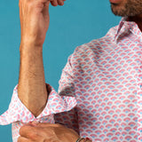 Big Fans Mens' Organic Cotton shirt in White and Pink