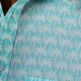 Palm Grove Mens' Organic Shirt in Aqua