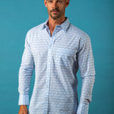 Palm Grove Mens' Organic Shirt in Light Blue