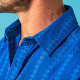 Lucked Up Mens' Cotton shirt in Blue