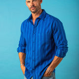 Lucked Up Mens' Cotton shirt in Blue