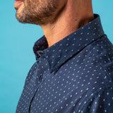 Dish Dash Dot Mens' Cotton Shirt in Navy