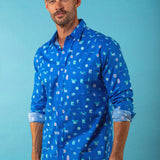 Mustique Mens' Organic Cotton Shirt in Blue