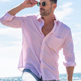 Big Fans Mens' Organic Cotton shirt in White and Pink