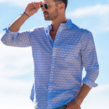 Palm Grove Mens' Organic Shirt in Light Blue