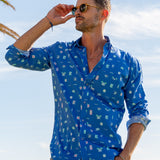 Mustique Mens' Organic Cotton Shirt in Blue