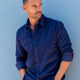 Corduroy Mens' Organic Cotton Shirt in Navy