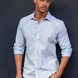 Plain Poplin Mens' Organic Cotton Shirt in Sky Blue