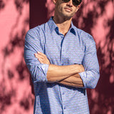 Winging It Mens' Organic Cotton Shirt in Blue