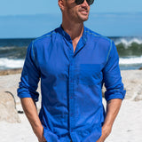 Island Breeze Mens' Cotton Shirt in Blue