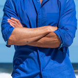 Island Breeze Mens' Cotton Shirt in Blue